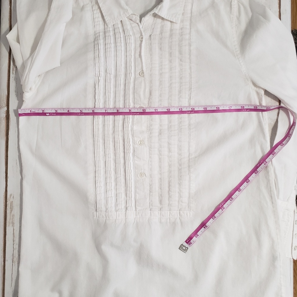 J. Crew Button Down Ruffle Bib Top - Picture 7 of 8